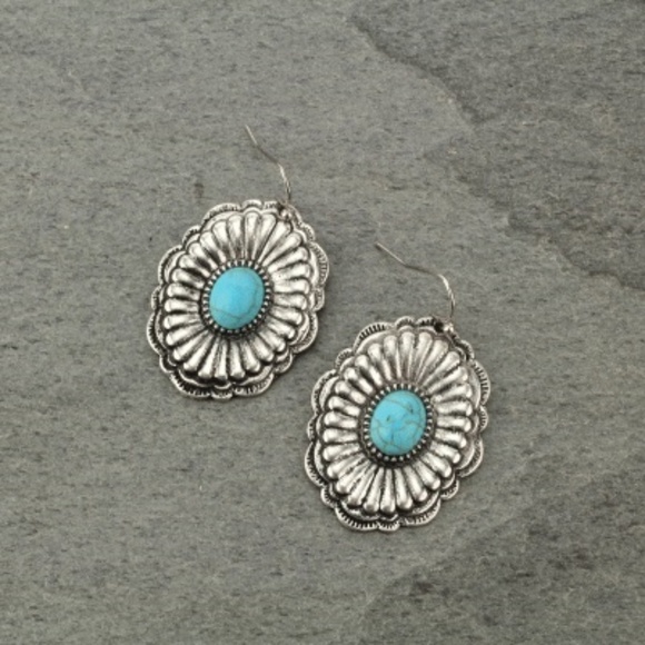 Jewelry - Western Concho Fish Hook Earrings